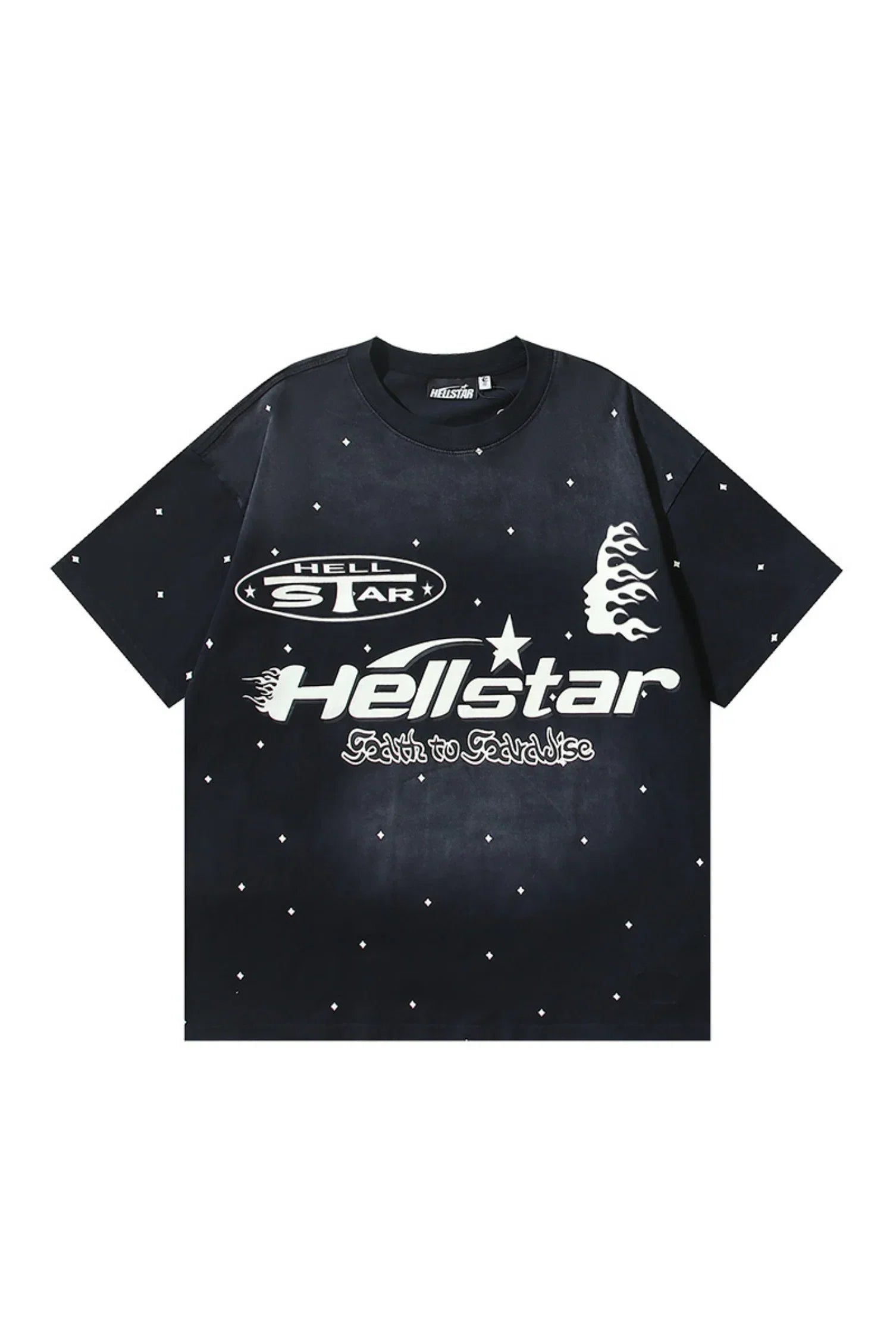 Dark Series: Spotted Letter Printed Black T-shirt