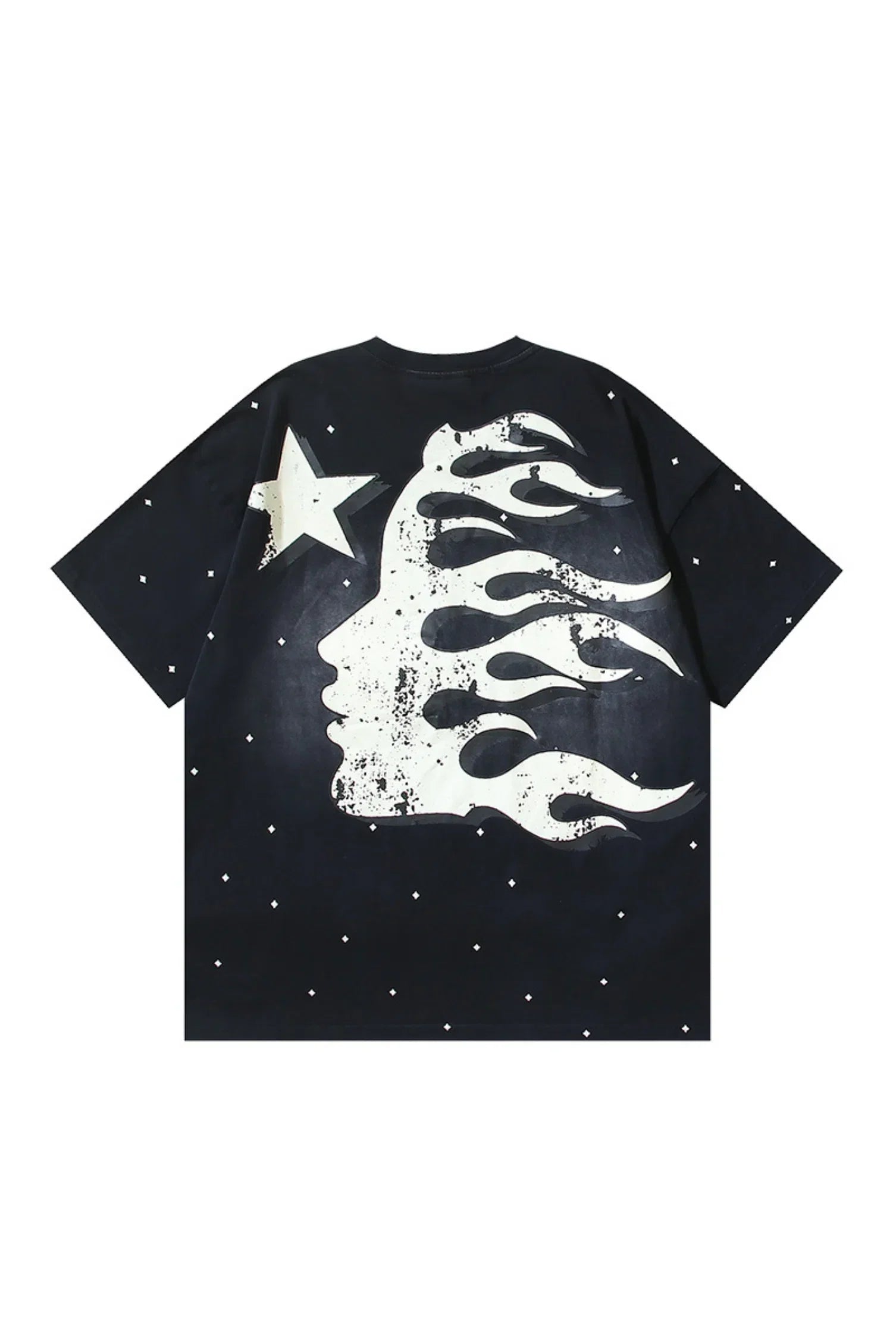 Dark Series: Spotted Letter Printed Black T-shirt