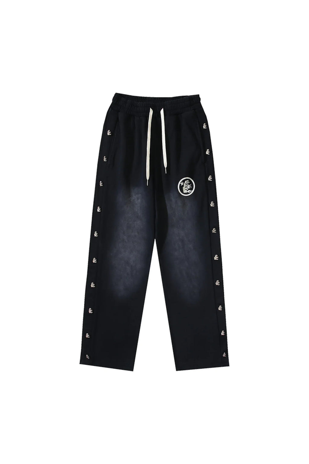 Hellstar Studios new side button logo casual sports pants black