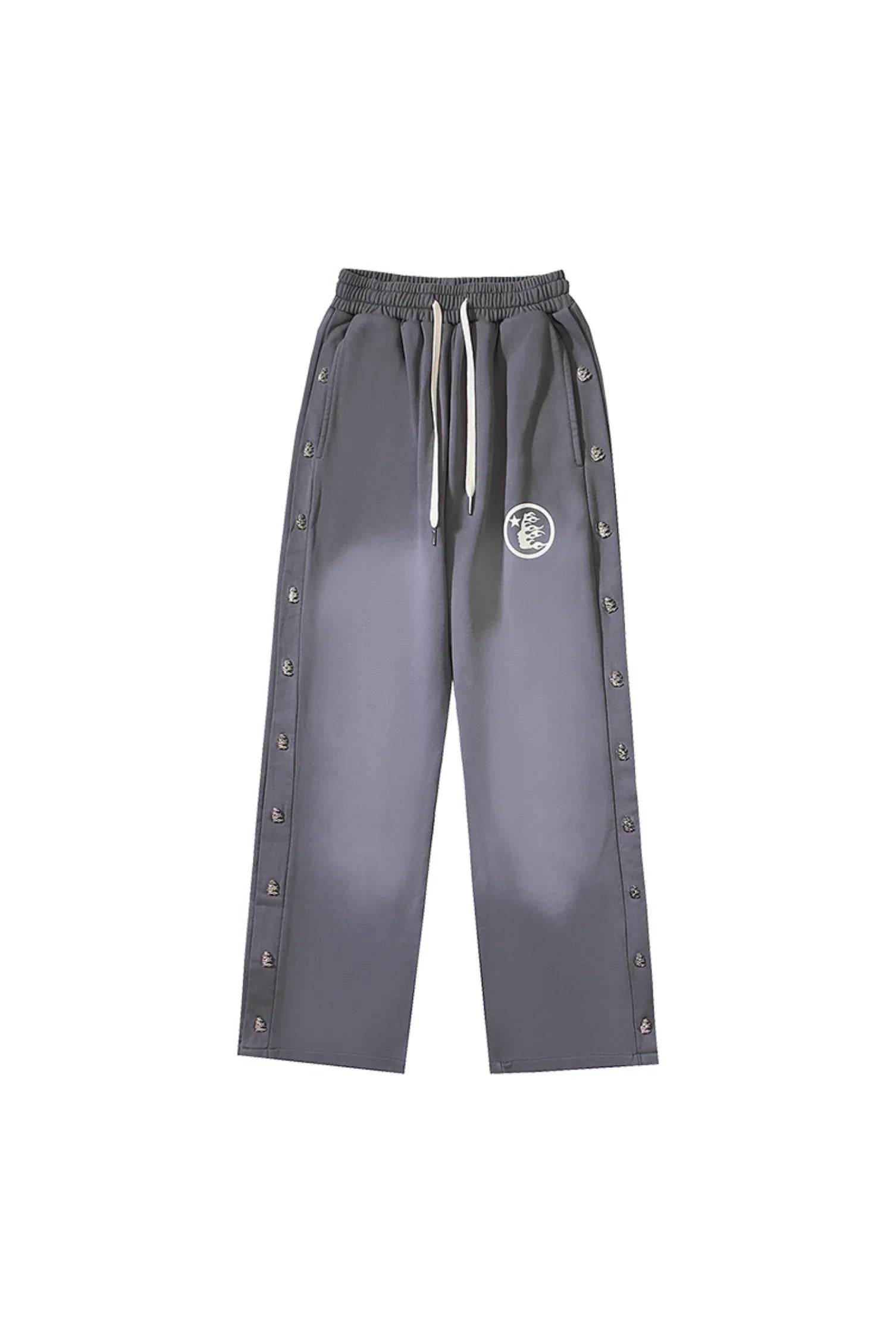 Hellstar Studios new side button logo casual sports pants gray