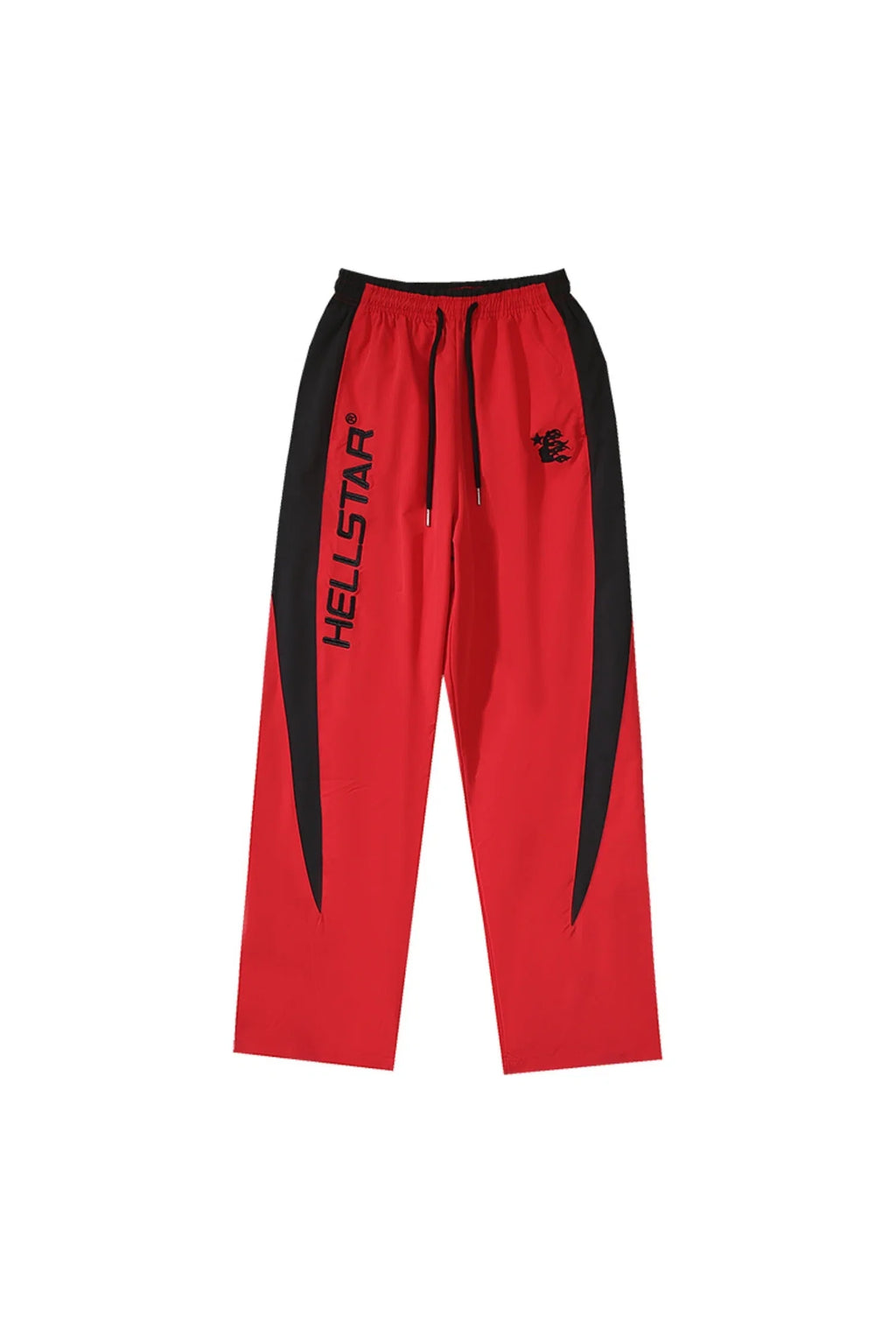 Hellstar Studios Embroidered Splicing Logo Sports Pants in Red