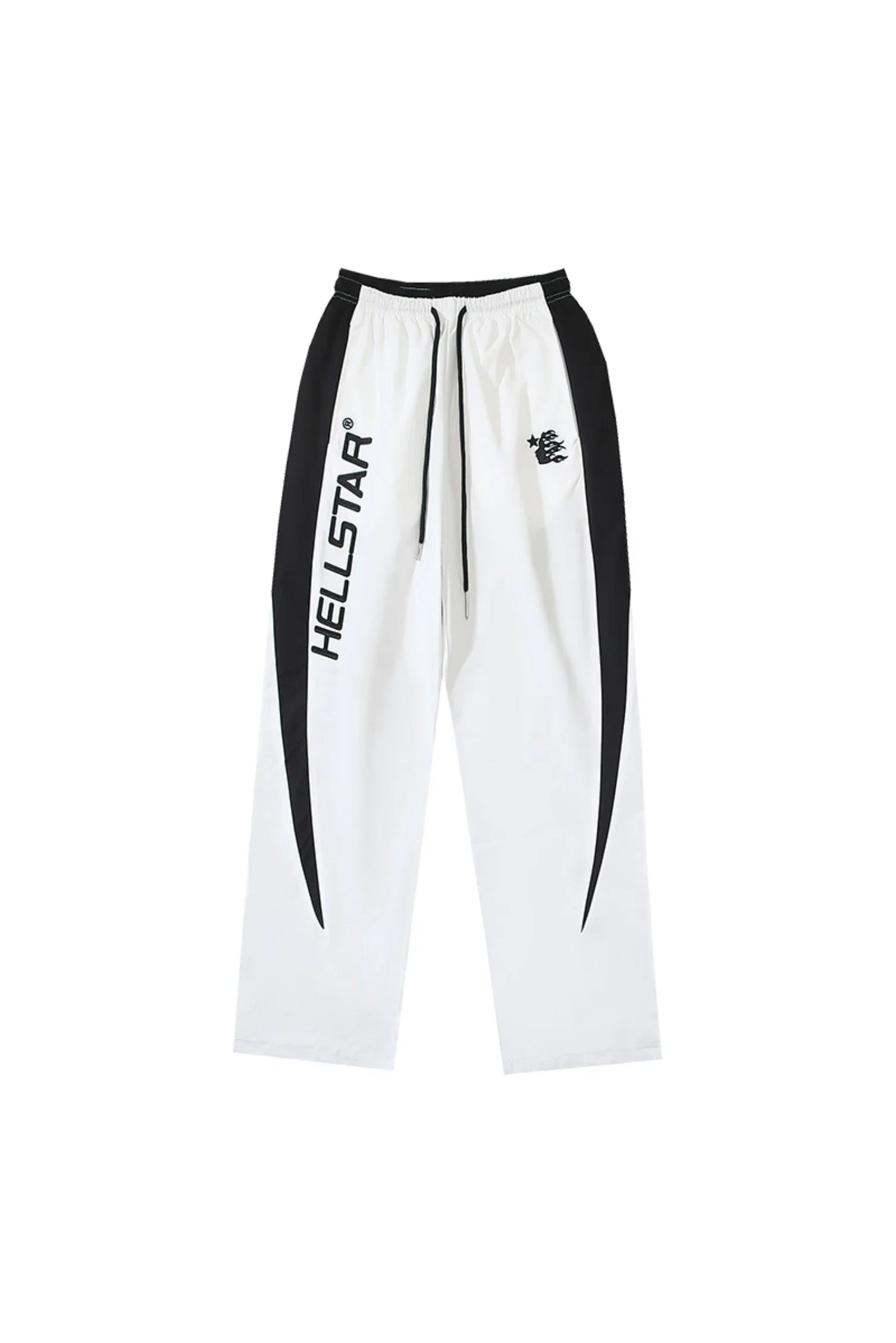 Hellstar Studios Embroidered Splicing Logo Sports Pants White