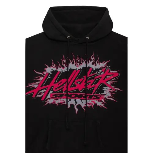 Black and Red Hellstar Sports Future Flame Hoodie