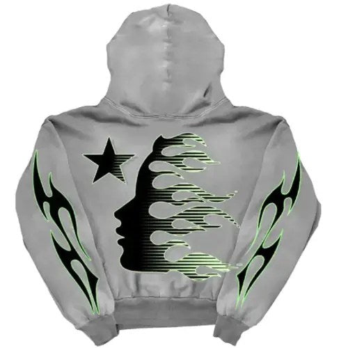 Grey Hellstar Sport Logo Hoodie