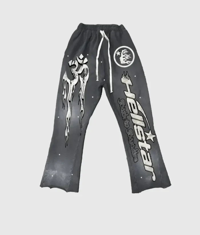 Hellstar Studios Racer Flare Black Sweatpants