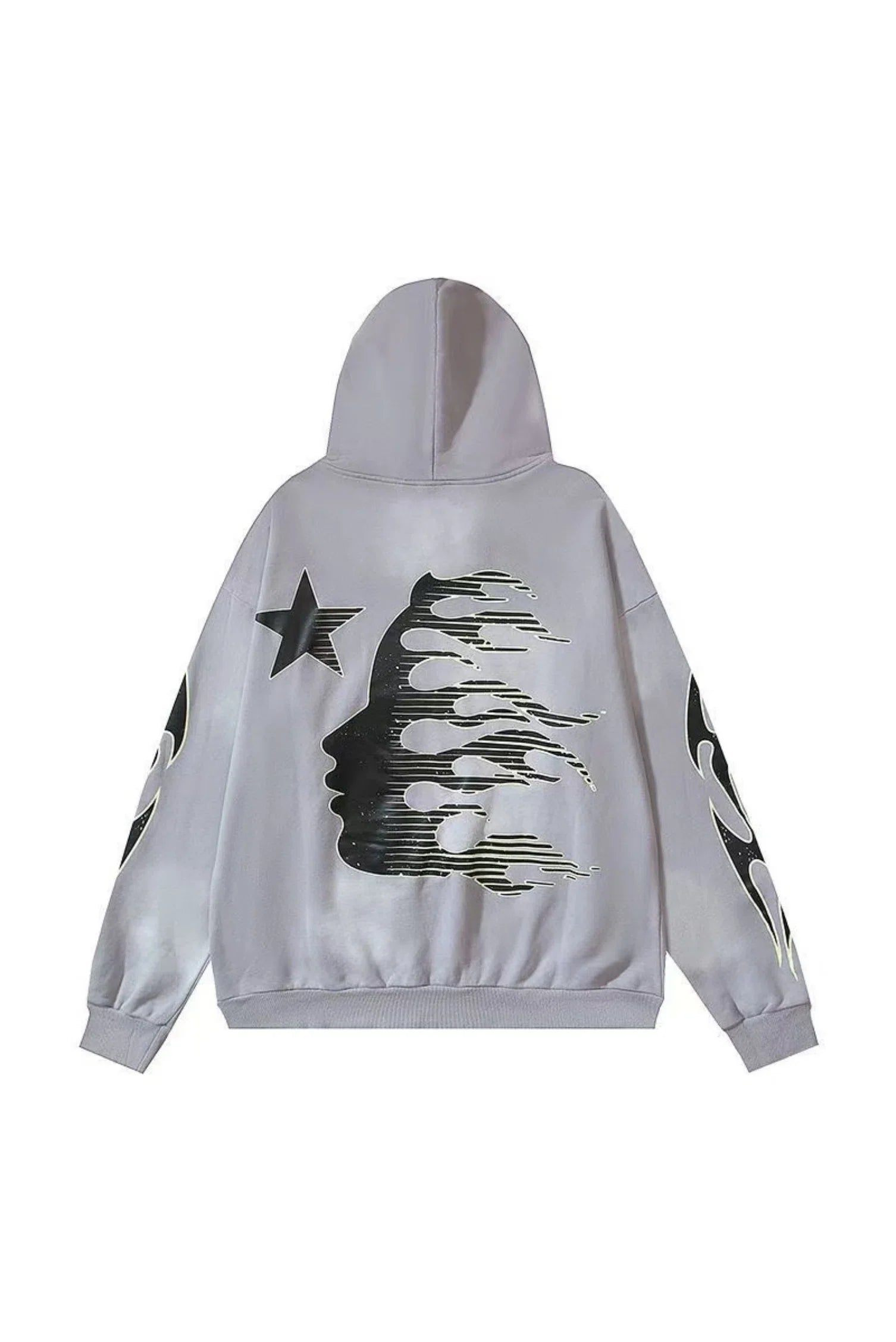 Grey Hellstar Studios Sports Logo Hoodie